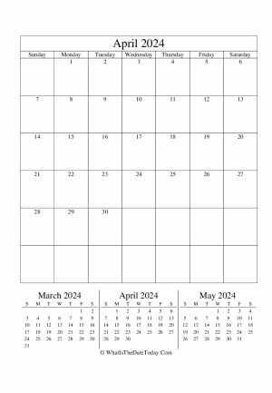 april 2024 editable calendar (vertical layout)