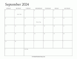 editable calendar september 2024 with holidays