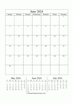 june 2024 editable calendar (vertical layout)