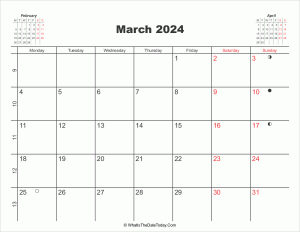 printable calendar march 2024