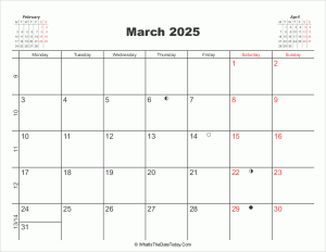 printable calendar march 2025