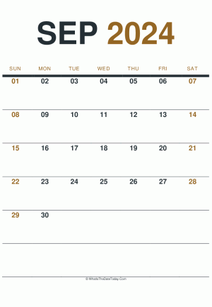 september 2024 printable calendar