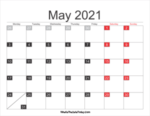 2021 may calendar printable