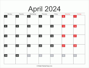2024 april calendar printable