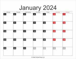 2024 january calendar printable