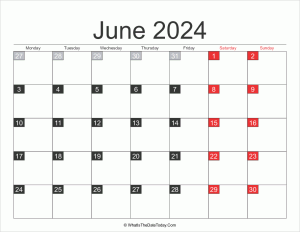 2024 june calendar printable