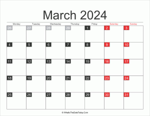 2024 march calendar printable