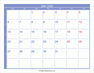 2024 may calendar with week numbers