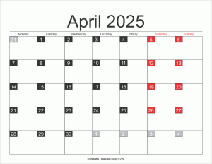 2025 april calendar printable