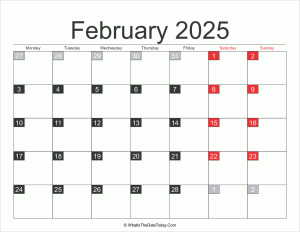 2025 february calendar printable