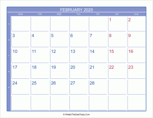 2025 february calendar with week numbers