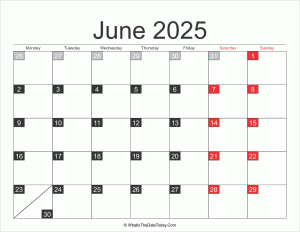 2025 june calendar printable