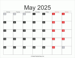 2025 may calendar printable