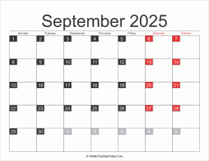 2025 september calendar printable