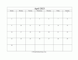 april 2023 editable calendar