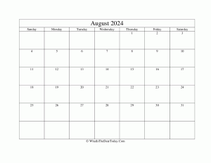 august 2024 editable calendar