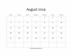 blank august calendar 2024 editable