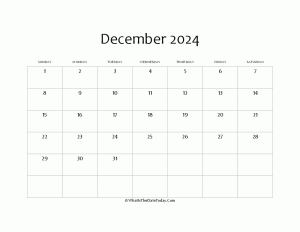 blank december calendar 2024 editable