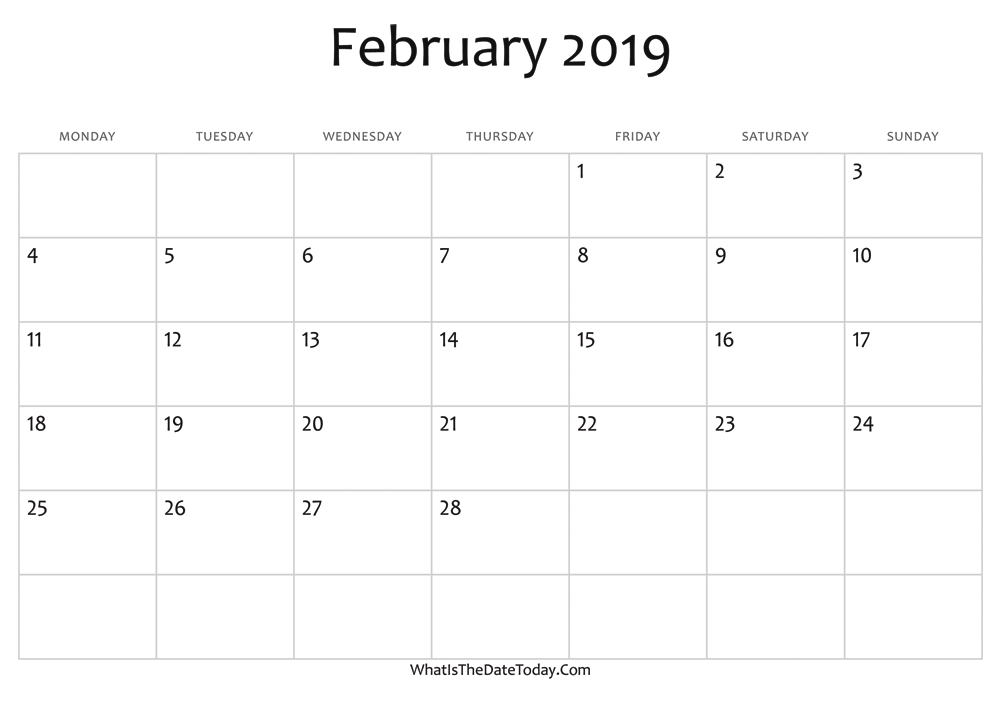 blank-february-calendar-2019-editable-whatisthedatetoday-com