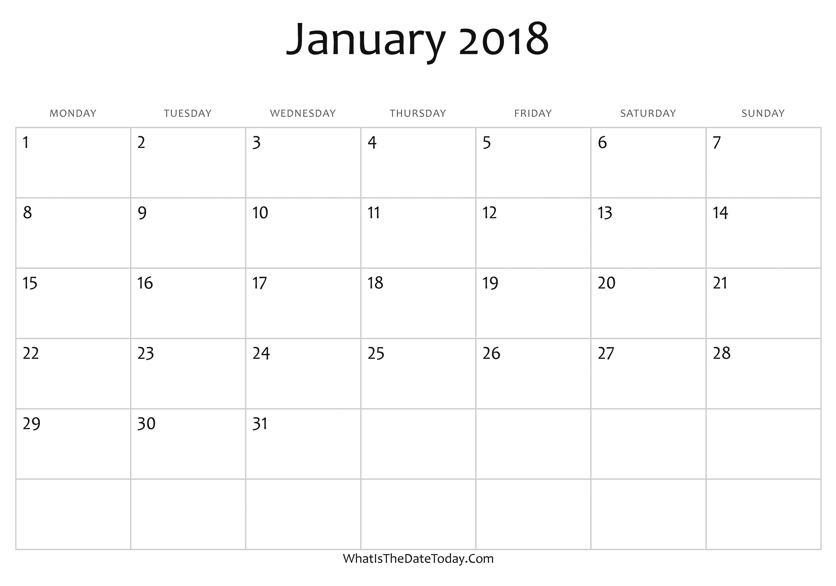 2018 calendar editable