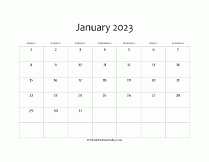 blank january calendar 2023 editable