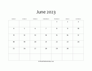 blank june calendar 2023 editable