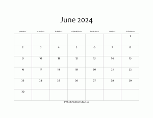 blank june calendar 2024 editable