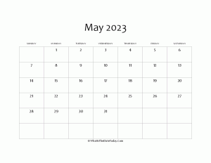 blank may calendar 2023 editable