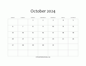 blank october calendar 2024 editable
