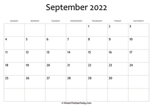 blank september calendar 2022 editable