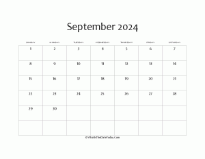 blank september calendar 2024 editable