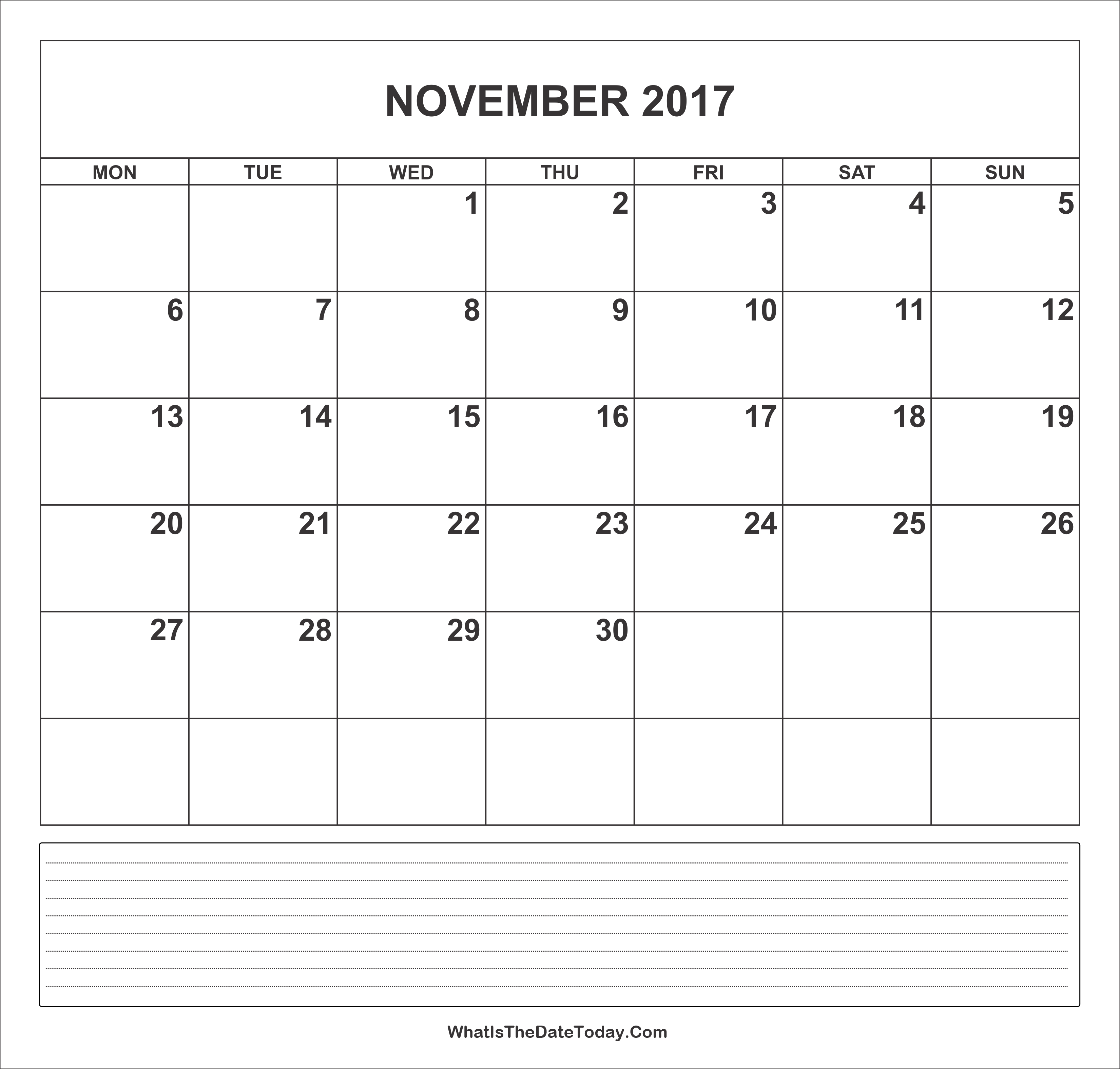 calendar-november-2017-with-notes-whatisthedatetoday-com