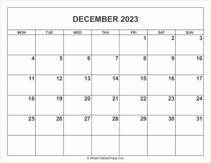 december 2023 calendar
