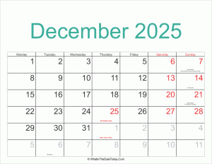 december 2025 calendar printable with holidays