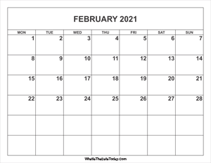 february 2021 calendar
