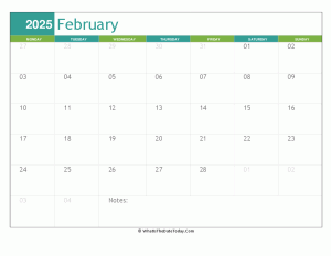 fillable february calendar 2025