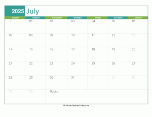 fillable july calendar 2025