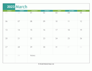 fillable march calendar 2023