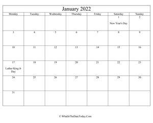 january 2022 editable calendar