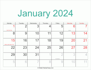 january 2024 calendar printable with holidays