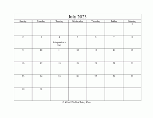 july 2023 editable calendar