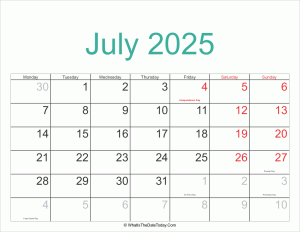 july 2025 calendar printable with holidays