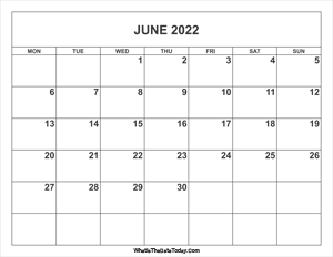 june 2022 calendar
