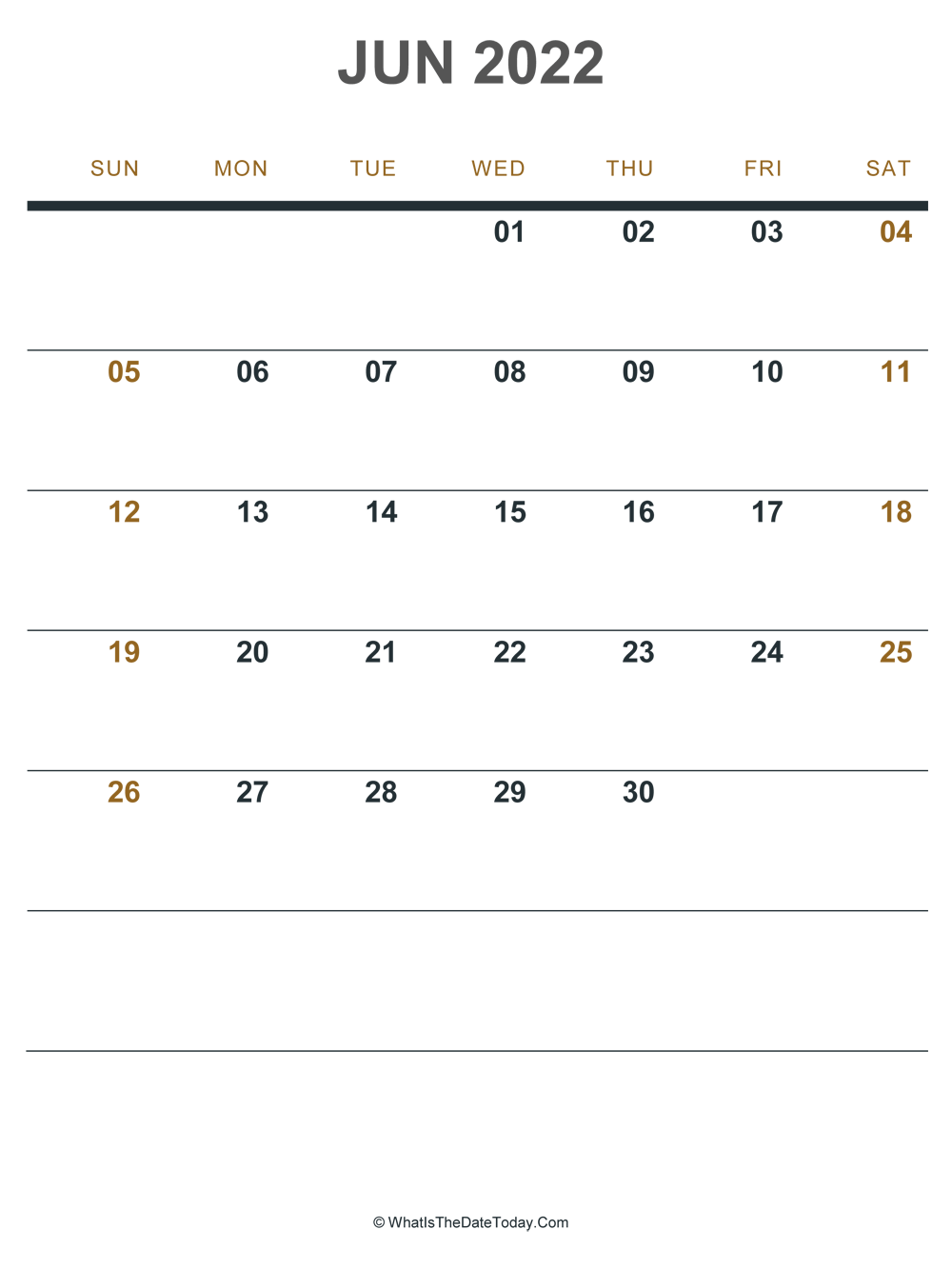 june 2022 printable calendar (portrait layout)