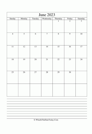 june 2023 calendar editable with notes