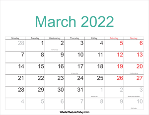 march 2022 calendar printable with holidays