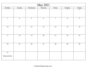 may 2021 editable calendar