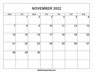 november 2022 calendar