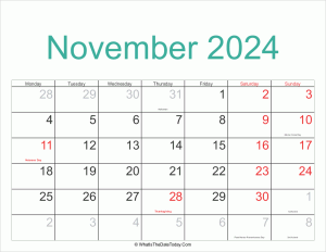 november 2024 calendar printable with holidays