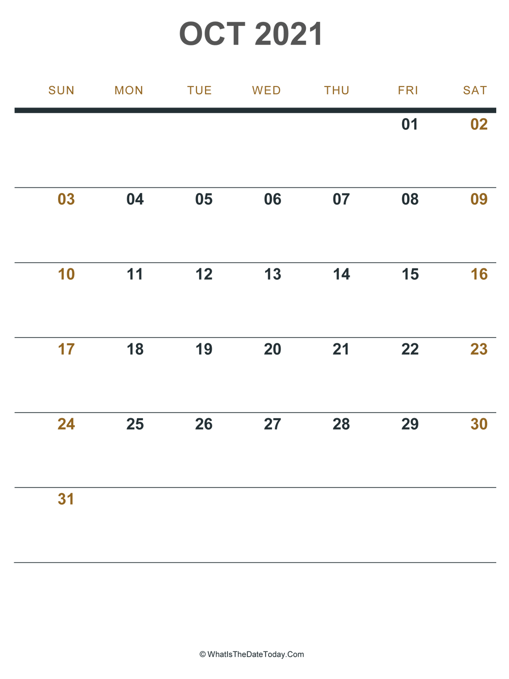 october 2021 printable calendar (portrait layout)